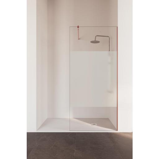 Mampara fijo ducha RIMINI hasta 140 cm, rosa, oro y blanco [2]