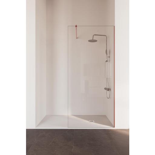 Mampara fijo ducha RIMINI hasta 140 cm, rosa, oro y blanco [1]