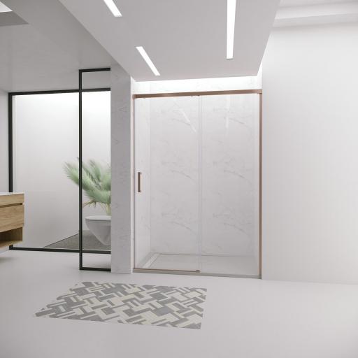 TREBAN frontal mampara fijo + corredera en oro rosa y más [3]