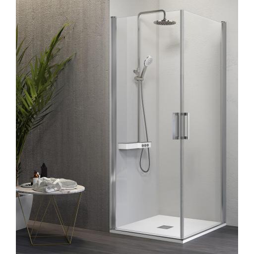 Mampara 2 puertas abatibles NA 506 plata brillo [0]