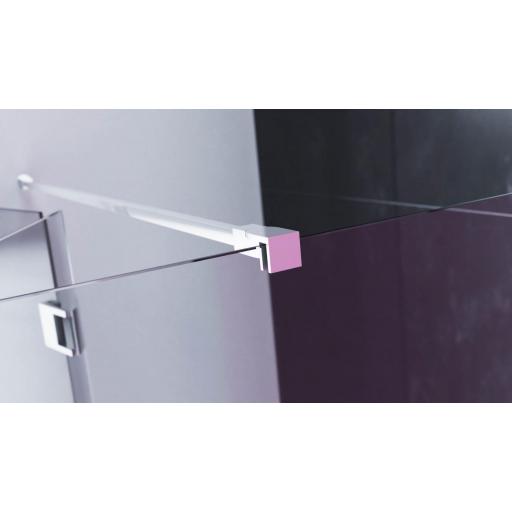 Mampara plegable + lateral fijo SYSTEM con bisagras en inoxidable [1]