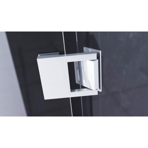 Mampara plegable + lateral fijo SYSTEM con bisagras en inoxidable [3]