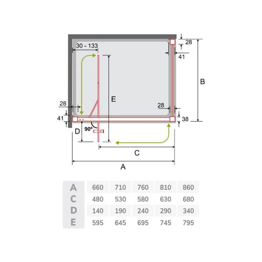 Mampara PRISMA PI500 abatible pivotante [3]