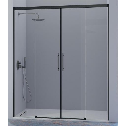 URBAN UR100 mampara ducha 2 fijos + 2 correderas centrales, plata mate cepillado, oro, negro bronce, plata brillo [0]