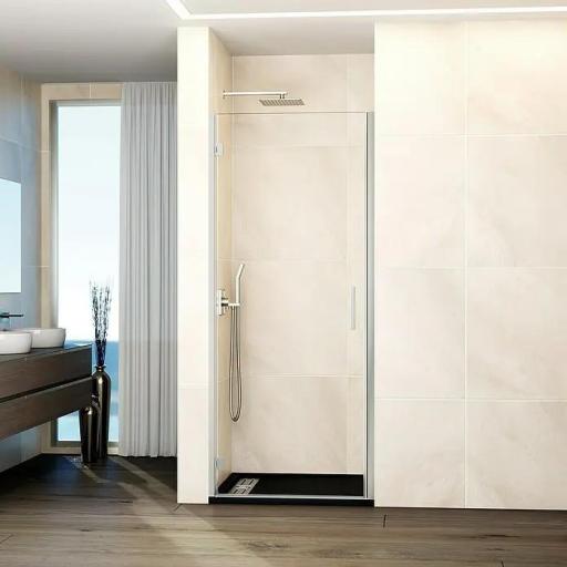 Mampara puerta abatible GLASS BISAGRA COMBI B, negro, oro, cobre, níquel, blanco, titanio, cromo [6]