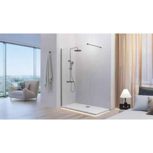 Mampara ducha fijo Fresh FR633 Gun Metal, Bronce y Oro Cepillado [0]