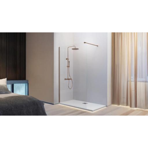Mampara ducha fijo Fresh FR633 Gun Metal, Bronce y Oro Cepillado [1]