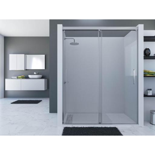 Mampara ducha con las 2 hojas correderas. F2V SYSTEM frontal