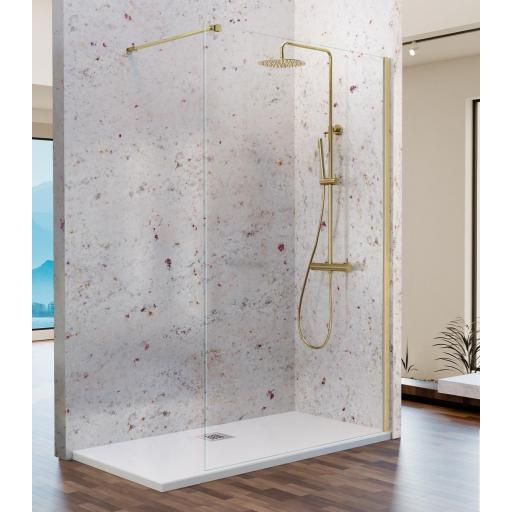 Mampara ducha fijo Fresh FR633 Gun Metal, Bronce y Oro Cepillado [2]