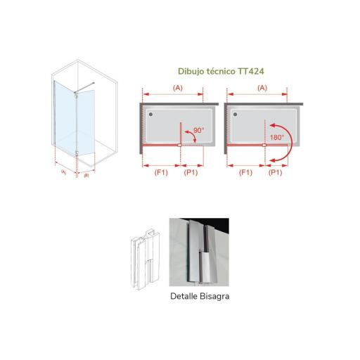 Mampara TUTTI fijo + puerta 180º [3]