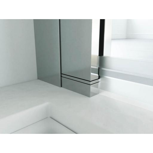 Mampara plegable + lateral fijo SYSTEM con bisagras en inoxidable [2]