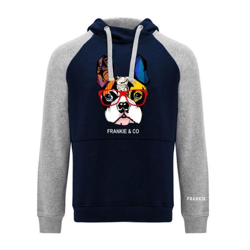 Sudadera bicolor bulldog francés