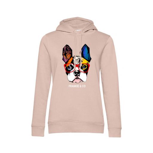 Sudadera de mujer con capucha bulldog francés