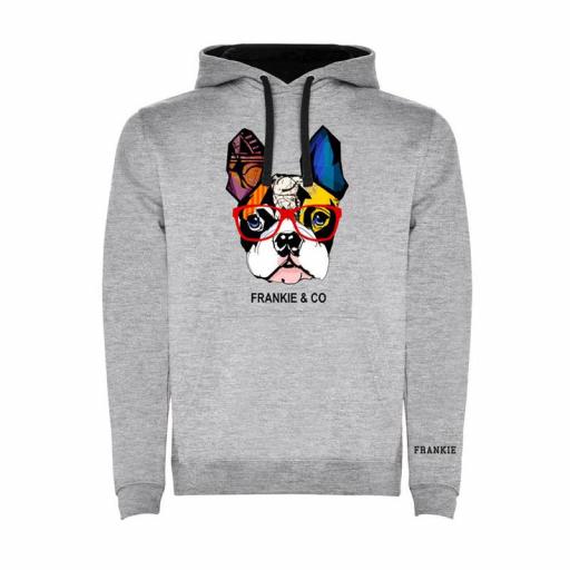 Sudadera capucha contraste bulldog francés