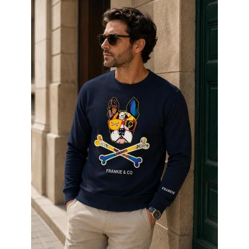 Sudadera de hombre bulldog francés skull [1]