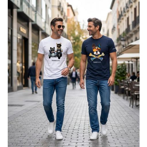 Camiseta de hombre bulldog francés skull [2]