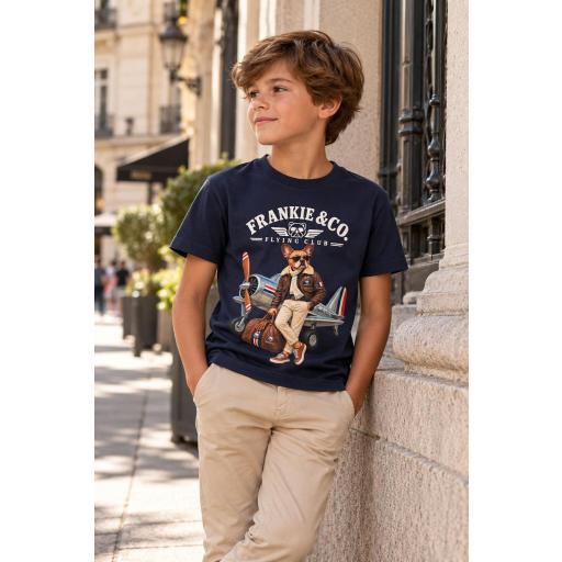 Camiseta de niño bulldog aviador