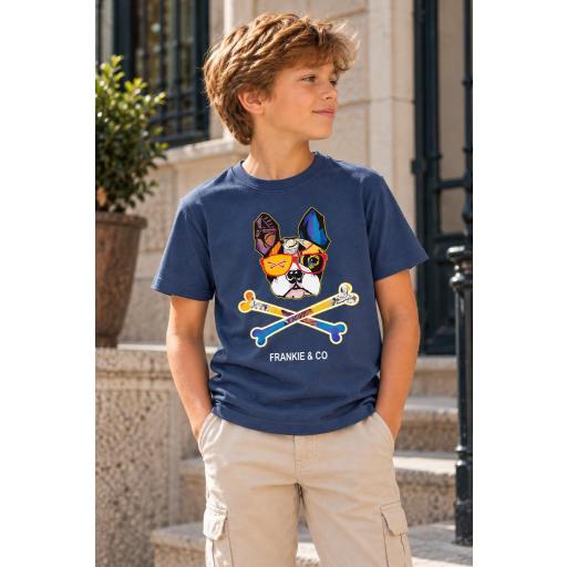 Camiseta de niño bulldog skull