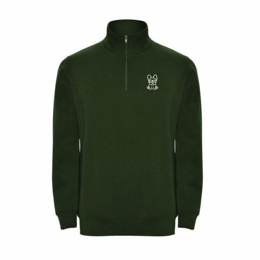 Sudadera media cremallera logo bordado