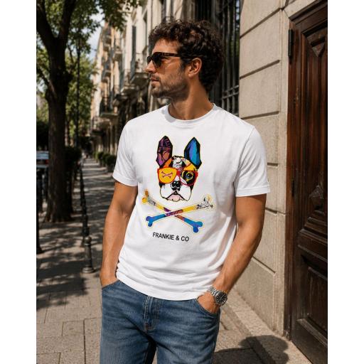 Camiseta de hombre bulldog francés skull [1]