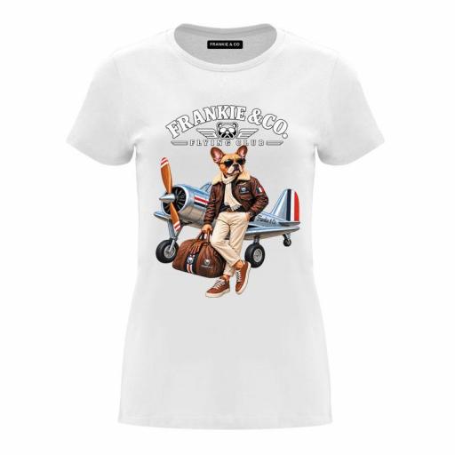 Camiseta de mujer bulldog  aviador