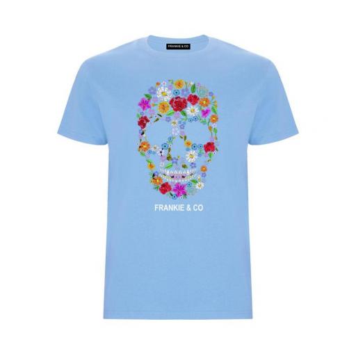 Camiseta de hombre skull flowers [1]