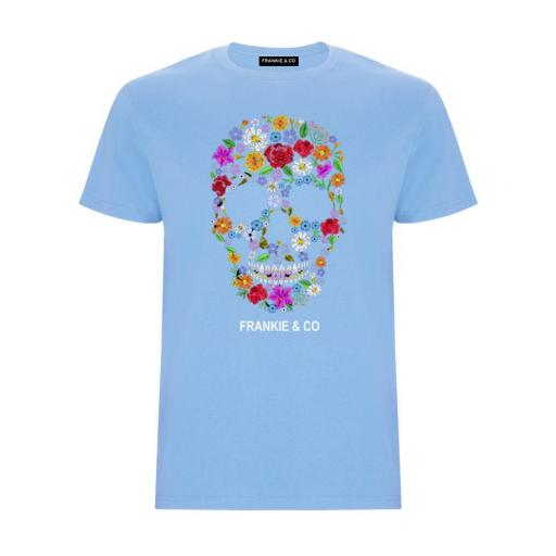 Camiseta de hombre skull flowers