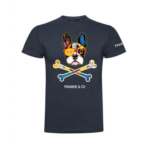 Camiseta de hombre bulldog francés skull [0]