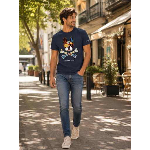 Camiseta de hombre bulldog francés skull [1]