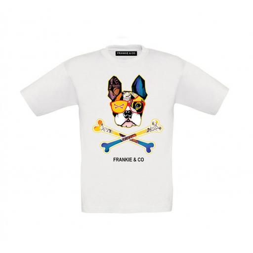 Camiseta de niño bulldog skull