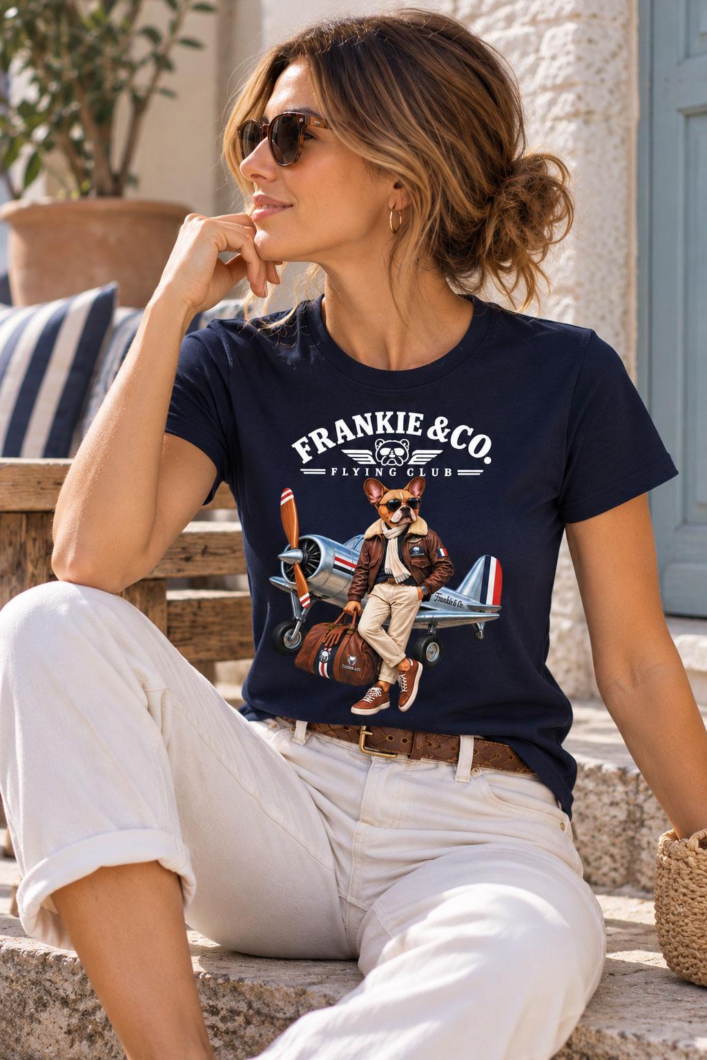Camiseta de mujer bulldog aviador