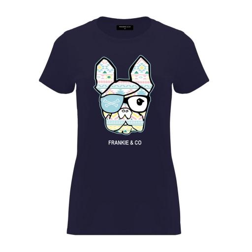 Camiseta de mujer bulldog étnico
