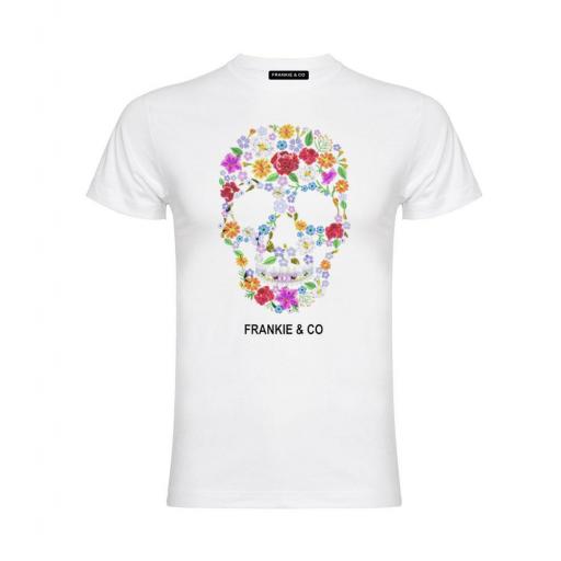 Camiseta de hombre skull flowers