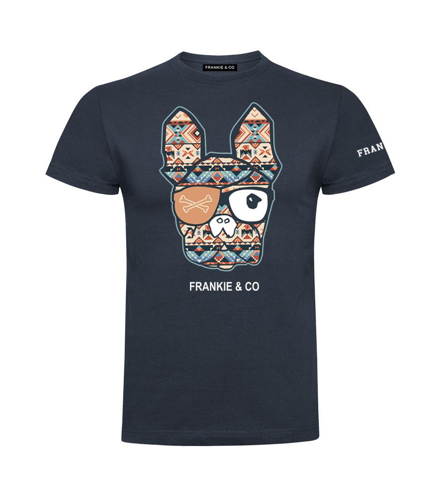 Camiseta de hombre bulldog francés étnico