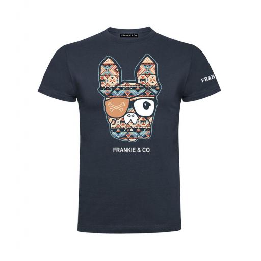 Camiseta de hombre bulldog francés étnico