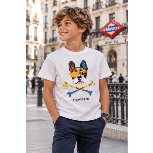 Camiseta de niño bulldog skull