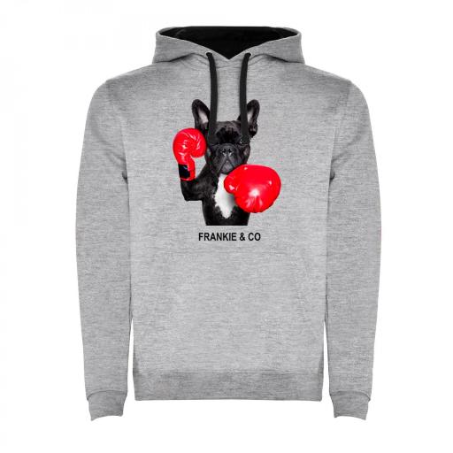 Sudadera capucha contraste boxeador