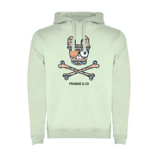 Sudadera capucha print étnico