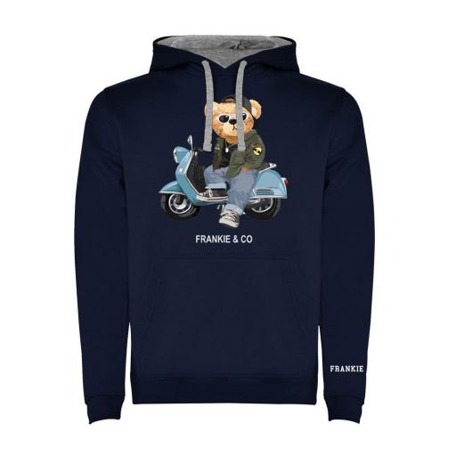 Sudadera capucha contraste vespa bear