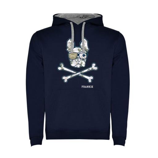 Sudadera capucha contraste military bulldog
