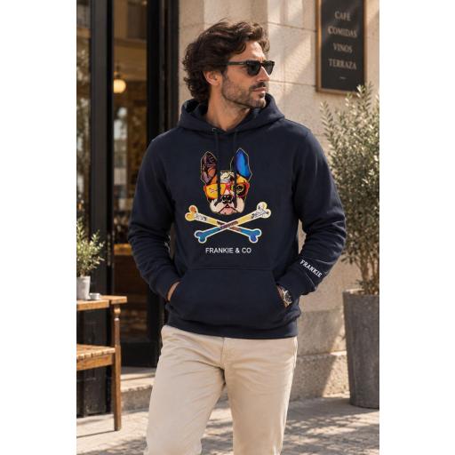 Sudadera capucha Frankie bulldog skull [1]