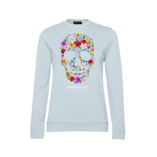 Sudadera de mujer skull flowers