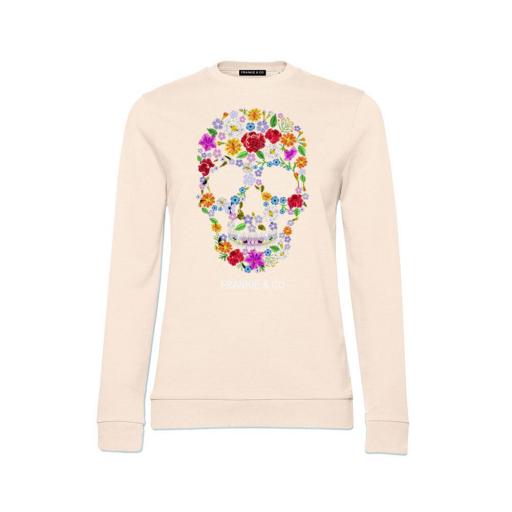 Sudadera de mujer skull flowers