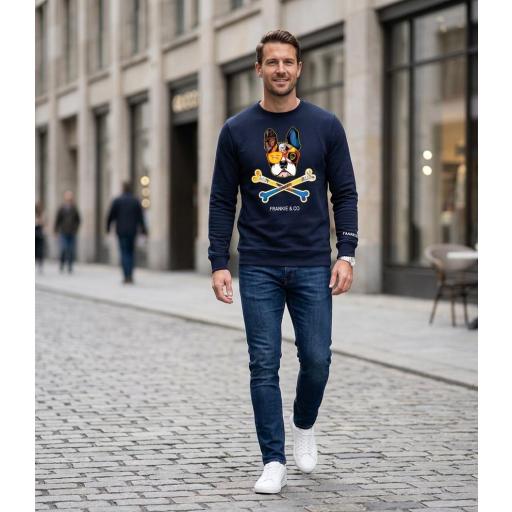 Sudadera de hombre bulldog francés skull [1]