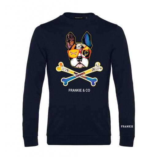 Sudadera de hombre bulldog francés skull
