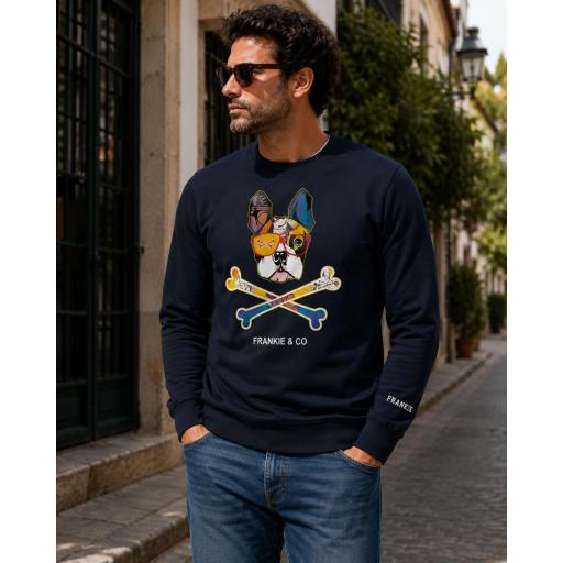 Sudadera de hombre bulldog francés skull [1]