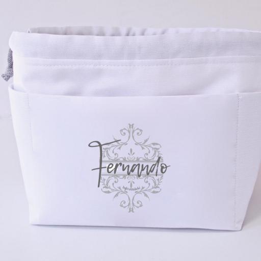 NECESER PORTATODO PERSONALIZADO VICTORIA BLANCO Y GRIS