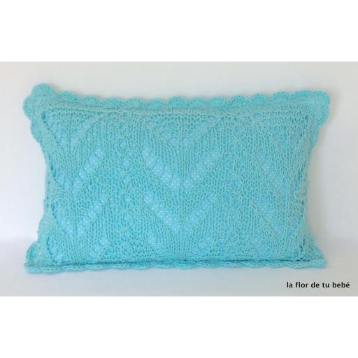 Cojín Crochet rectangular Turquesa [0]