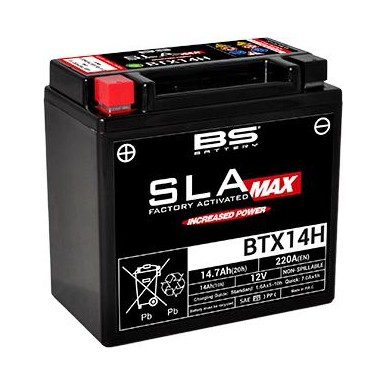 Batería de Moto BTX14H SLA MAX BS Battery