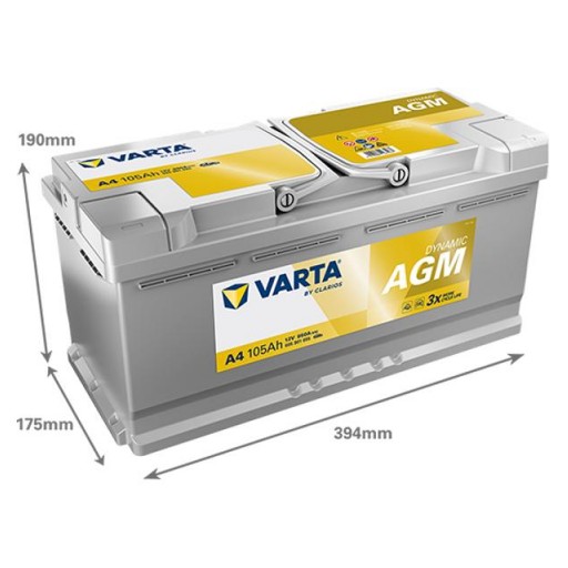 Batería de Coche VARTA A4 AGM 105Ah [2]